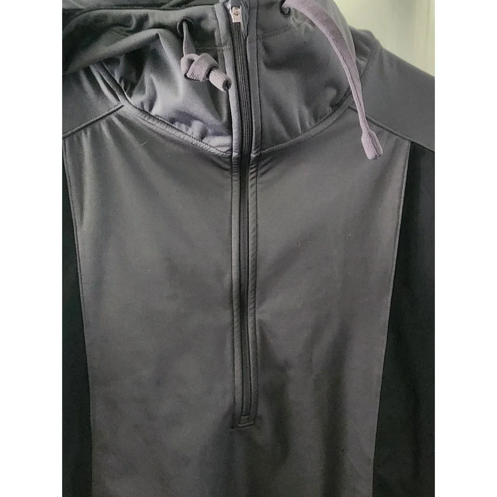 Nike Pro Dri Fit Women's 3/4 Zip Hoodie Jacket Medium Black Gray Hooded